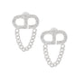 Studs Silver Pave CD Draped Chain Earrings Women