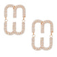 Studs Gold Pave Oval Loop Design Earrings Women
