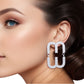 Studs Silver Pave Oval Loop Design Earrings Women