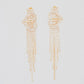 Tassel Long Gold Glam Heart Buckle Fringe Earrings