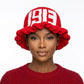 DST Sorority Red Crochet Ruffle 1913 Bucket Hat