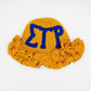 SGRHO Yellow Greek Crochet Ruffle Bucket Hat