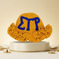 SGRHO Yellow Greek Crochet Ruffle Bucket Hat