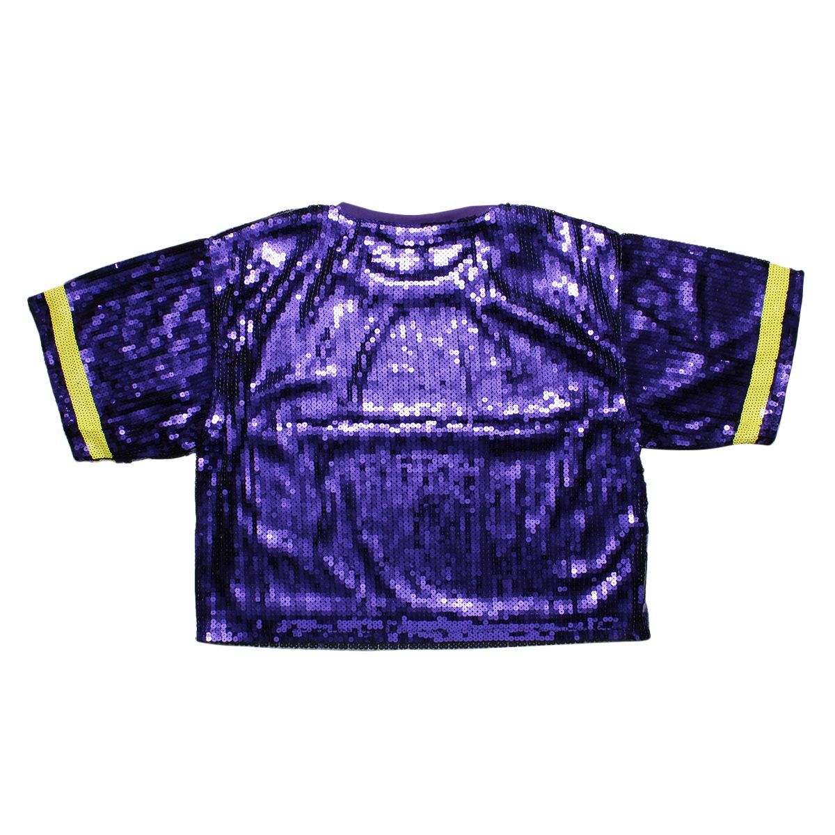 Jersey Purple Yellow Sequin GAME DAY Crop Top