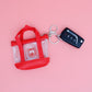 DST Sorority Mini Tote Zipper Pouch Keychain Clip