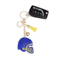 Keychain Blue Yellow Football Helmet Bag Charm