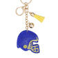 Keychain Blue Yellow Football Helmet Bag Charm