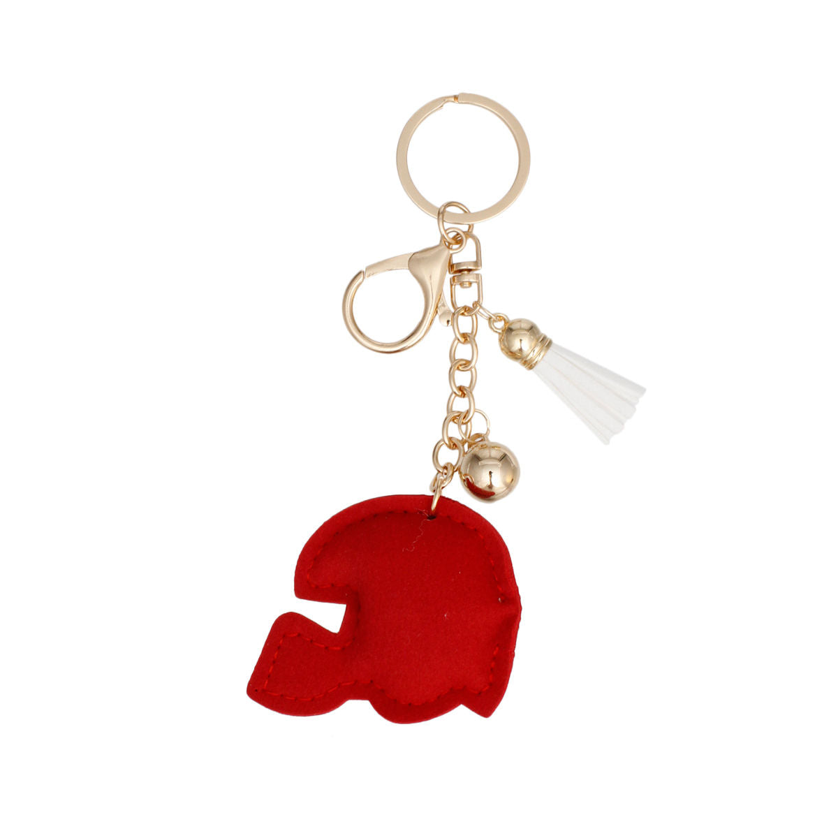 Keychain Red White Football Helmet Bag Charm