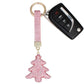 Keychain Pink Shimmery Xmas Tree Purse Charm Clip