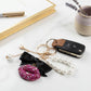 Fuchsia Stone Encrusted Lips Parisian Pearl Keychain