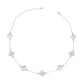 Necklace Silver Pave Clover Station Pendant Women