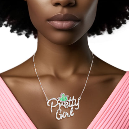 AKA Pretty Girl Clear Pendant Necklace Women