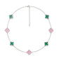 AKA Pink and Green Quatrefoil Clover Necklace