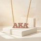AKA Gold Pink Rhinestone Greek Letter Necklace