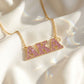 AKA Gold Pink Rhinestone Greek Letter Necklace