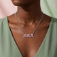 AKA Silver Pink Rhinestone Greek Letter Necklace