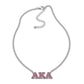 AKA Silver Pink Rhinestone Greek Letter Necklace