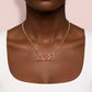 DST Gold Red Rhinestone Greek Letter Necklace