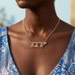 SGRHO Gold Rhinestone Greek Letter Necklace