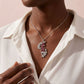 DST Silver Red Rhinestone Laurel Leaf Necklace