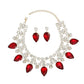 Formal Brilliant Red Teardrop Crystal Necklace