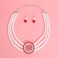 Pearl Necklace Red White Delta Soror Set