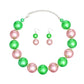 AKA Sorority Pink Green 30mm Jumbo Pearl Set