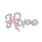 Breast Cancer Brooch Silver Light Pink Ribbon Hope Pin