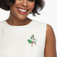 AKA Sorority Pink Lady Green Ivy Leaf Brooch Pin