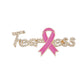 Breast Cancer Gold Fearless Pink Ribbon Brooch