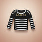 Brooch Hair Clip Black White Stripe COCO Shirt Pin