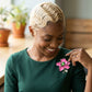 Alpha Kappa Alpha Pink Enamel Flower Brooch Pin