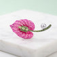 AKA Pink Lily Pearl & Green Rhinestone Brooch Pin