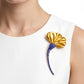 SGRHO Golden Calla Lily Rhinestone Brooch Pin