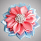 Jack and Jill Blue Pink Flower Pearl Clip and Brooch