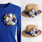 OES Multicolor Floral Bling Brooch and Hair Clip