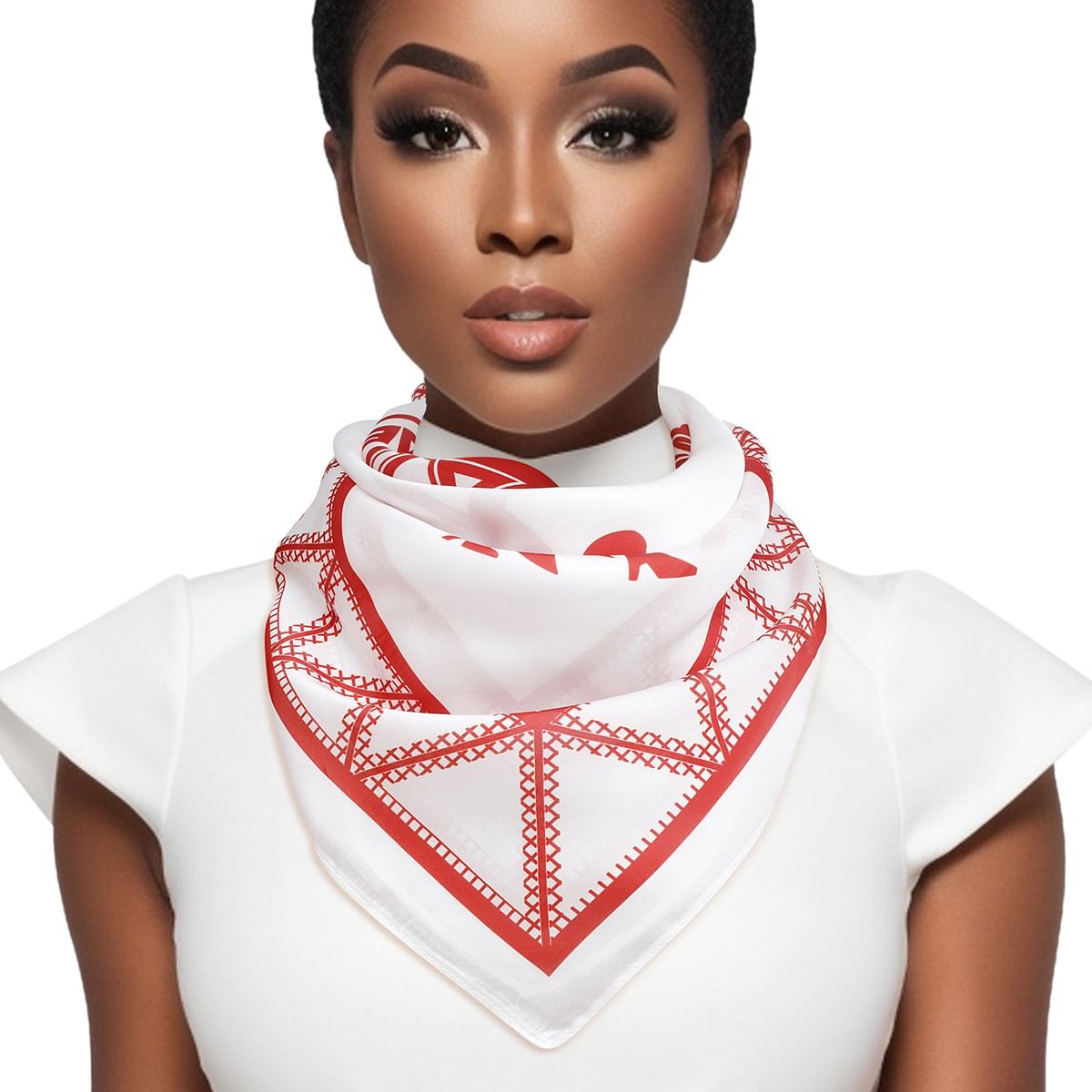 DST Sorority Fortitude White Square Scarf