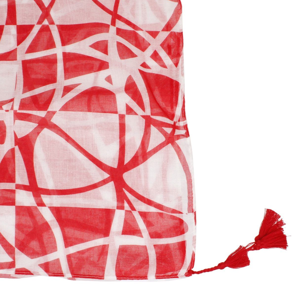 DST Sorority Red White ColorBlock Swirl Kimono