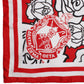 DST Red and White Rose Square Sorority Scarf