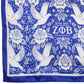 ZPB Blue and White Dove Square Sorority Scarf