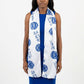 ZPB Long White and Blue Shield Rectangle Scarf