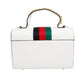 Satchel White Striped Bee Boxy Handbag
