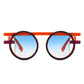 Sunglasses Orange Round Futuristic Double Frame