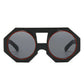 Sunglasses Black Geometric Chunky Round for Women