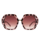 Sunglasses Leopard Geometric Hexagon Oversized
