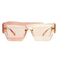 Sunglasses Light Brown Flat Top Irregular Square