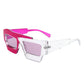 Sunglasses Pink Flat Top Irregular Square Women