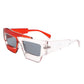 Sunglasses Red Flat Top Irregular Square for Women
