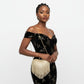 Clutch Gold Rhinestone Fringe Heart Hardcase Bag