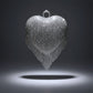 Clutch Silver Rhinestone Fringe Heart Hardcase Bag